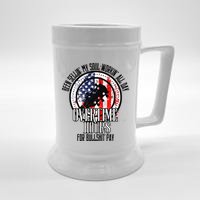 Vintage Retro America Flag Overtime Hours For Bull Pay Beer Stein