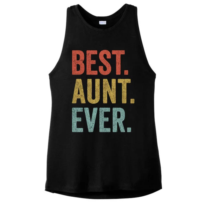 Vintage Retro Aunt Present Idea Best Aunt Ever Great Gift Ladies Tri-Blend Wicking Tank