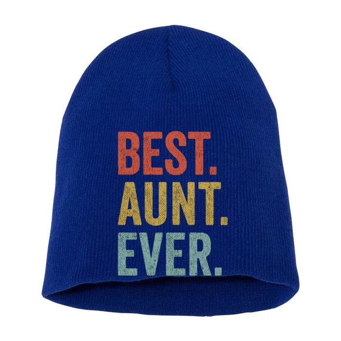 Vintage Retro Aunt Present Idea Best Aunt Ever Great Gift Short Acrylic Beanie