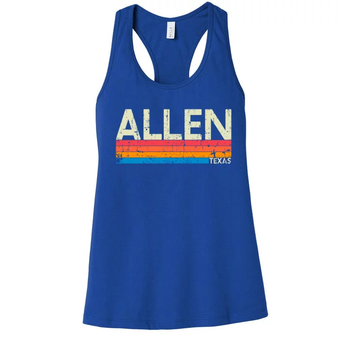 Vintage Retro Allen Texas Distressed Souvenir Funny Gift Women's Racerback Tank