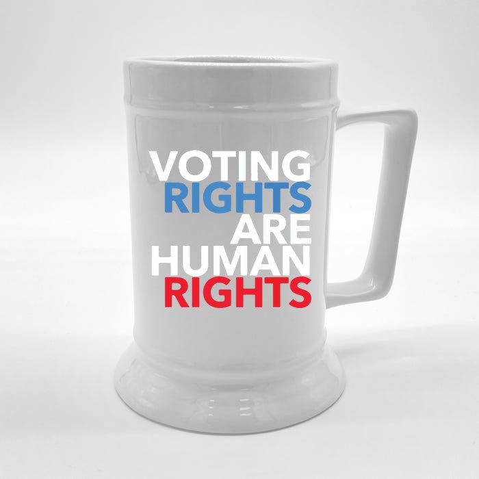 Voting Rights Are Human Rights (Red, White, Blue) Front & Back Beer Stein