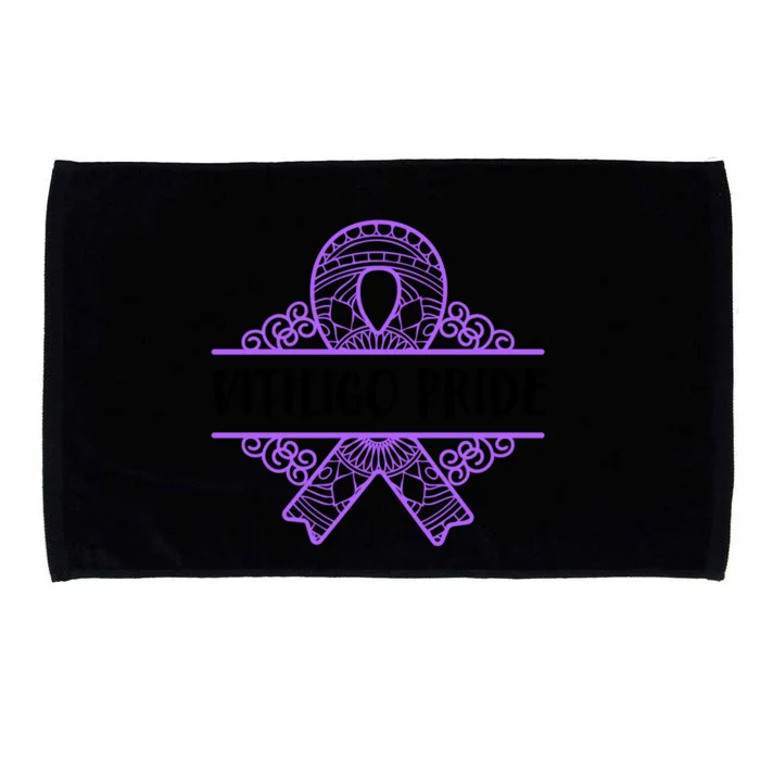 Vitiligo Raise Awareness Pride Saying Proud Purple Ribbon Gift Microfiber Hand Towel