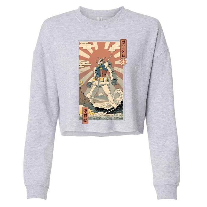 Vintage Gundam Robot Kawaii Cropped Pullover Crew