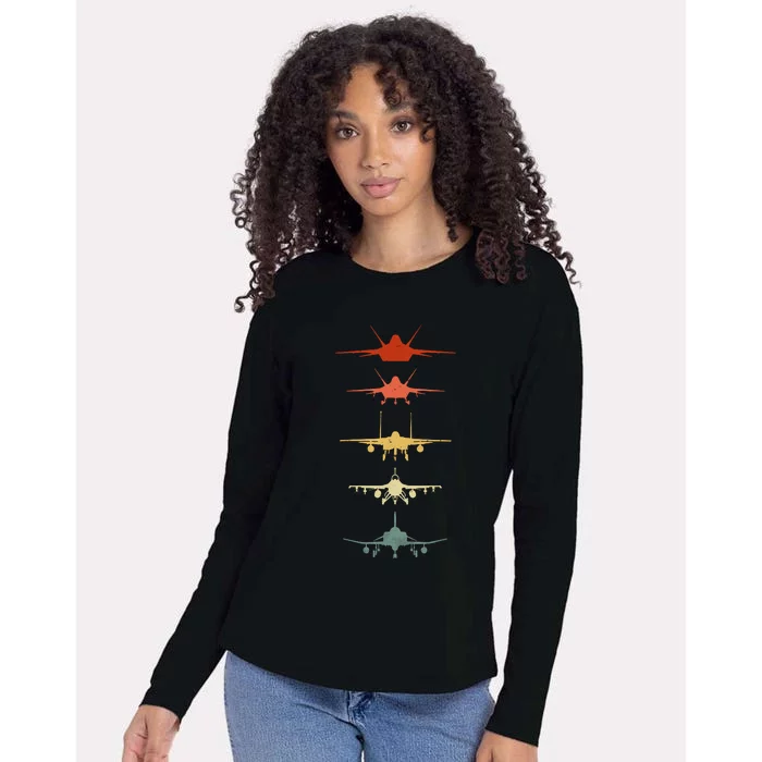 Vintage Retro Air Force Womens Cotton Relaxed Long Sleeve T-Shirt