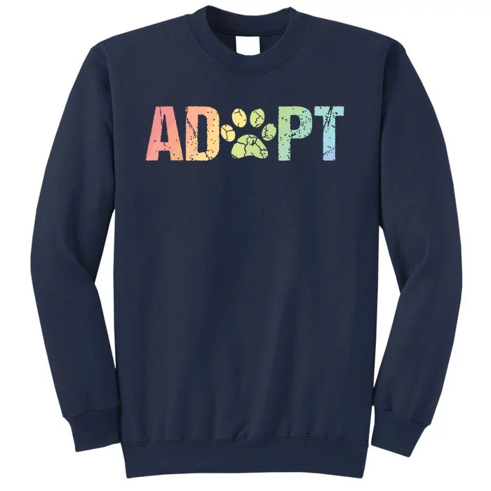 Vintage Rainbow Adopt A Dog Rescue Foster Adoption Month Sweatshirt