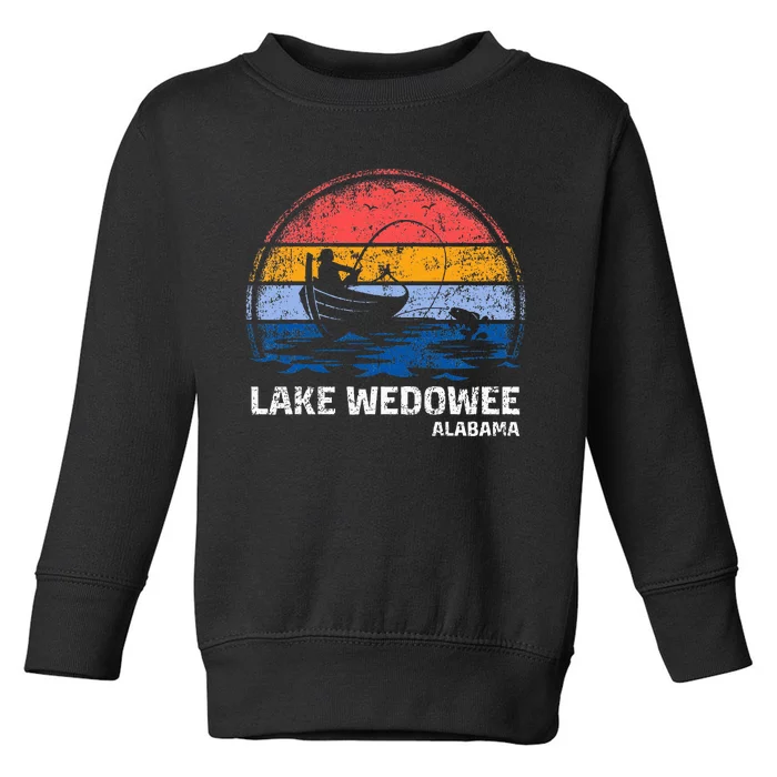 Vintage Retro Alabama Wedowee Lake Summer Fishing Toddler Sweatshirt