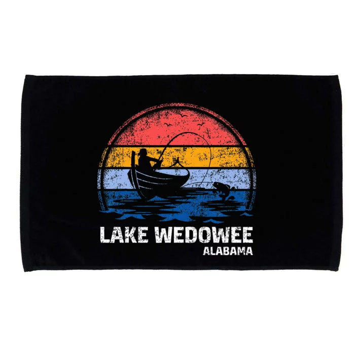 Vintage Retro Alabama Wedowee Lake Summer Fishing Microfiber Hand Towel