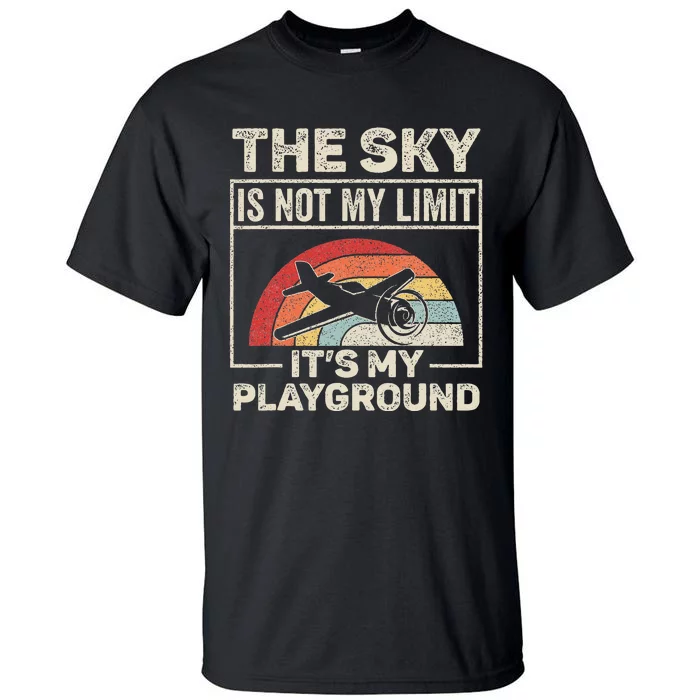 Vintage Retro Airplane Aviation Pilot Aircraft Aeroplane Tall T-Shirt