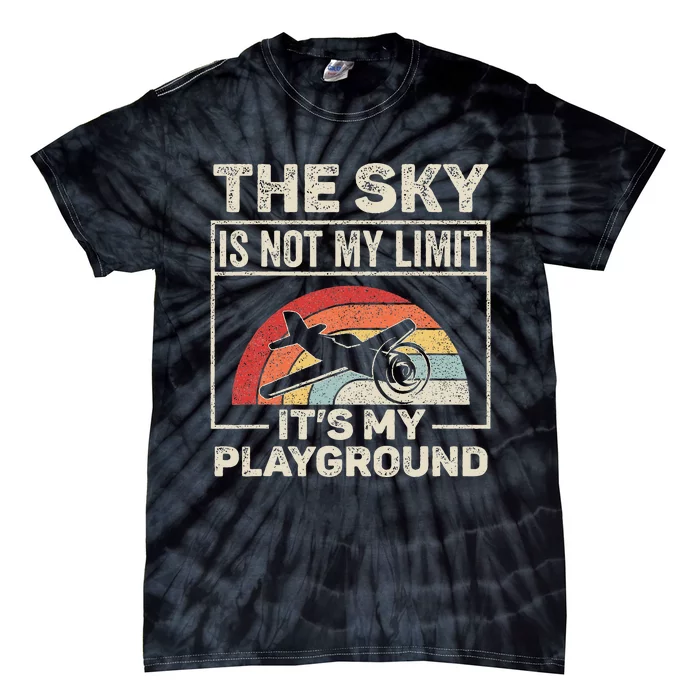 Vintage Retro Airplane Aviation Pilot Aircraft Aeroplane Tie-Dye T-Shirt