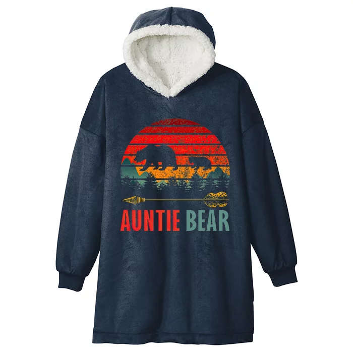 Vintage Retro Auntie Bear Funny Gift Hooded Wearable Blanket