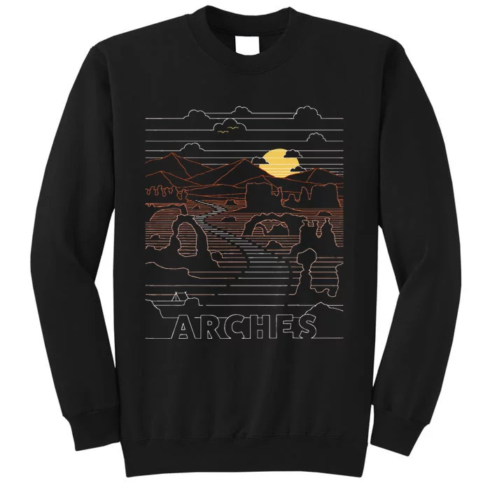 Vintage Retro Arches National Park Delicate Arch Moab Utah Tall Sweatshirt