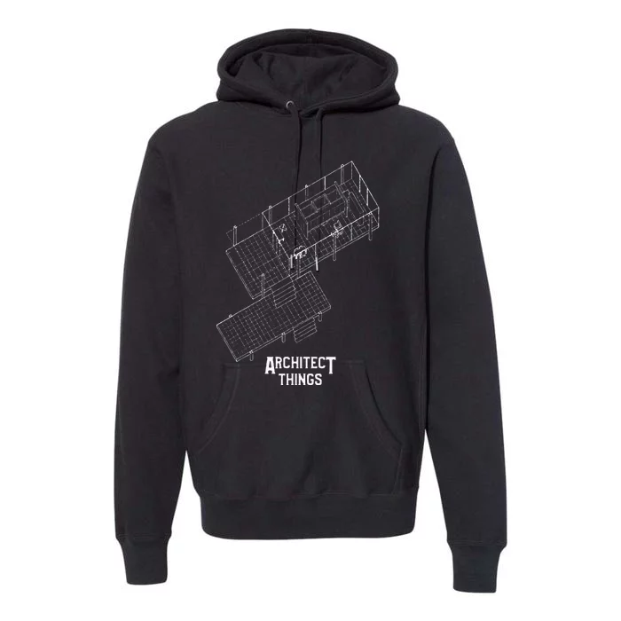 Vintage Retro Architect Architecture Gift Premium Hoodie