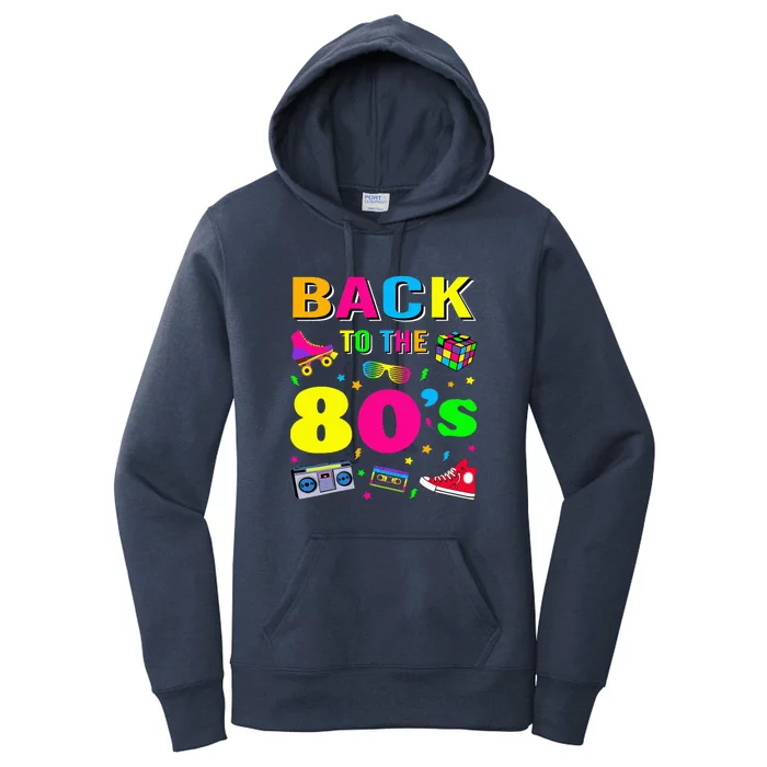 Vintage Retro Back To 80's Graphic Design Women's Pullover Hoodie