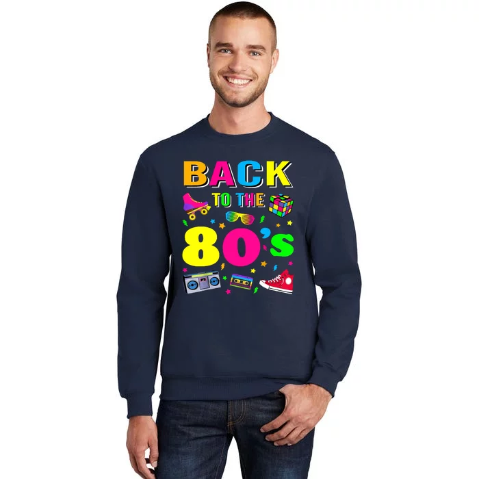 Vintage Retro Back To 80's Graphic Design Tall Sweatshirt