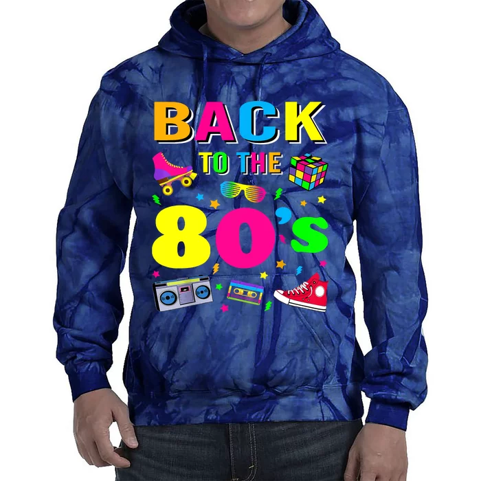 Vintage Retro Back To 80's Graphic Design Tie Dye Hoodie