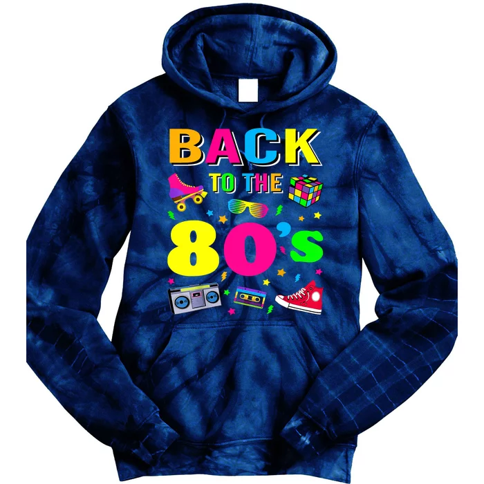 Vintage Retro Back To 80's Graphic Design Tie Dye Hoodie