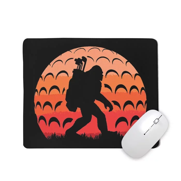 Vintage Retro Bigfoot Golf Golfer Sasquatch Mousepad