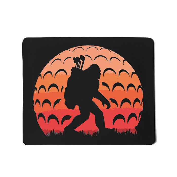 Vintage Retro Bigfoot Golf Golfer Sasquatch Mousepad