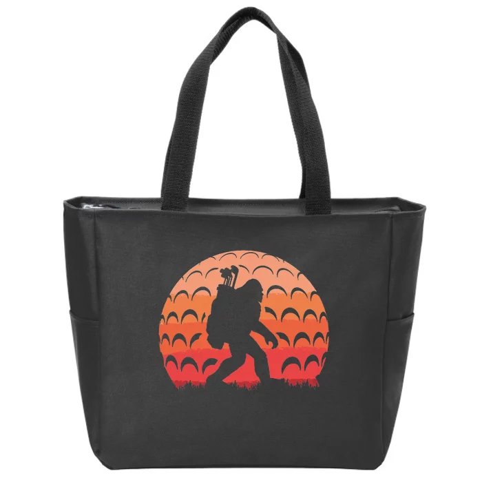 Vintage Retro Bigfoot Golf Golfer Sasquatch Zip Tote Bag