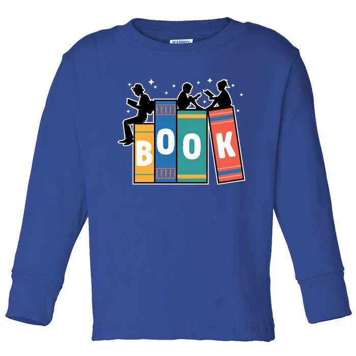 Vintage Retro Book Bookaholic Bookworm Librarian Reading Gift Toddler Long Sleeve Shirt