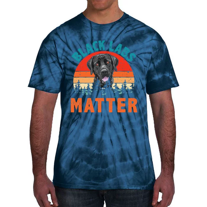 Vintage Retro Black Labs Matter Funny Pet Dog Lover Tie-Dye T-Shirt