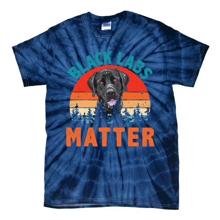 Vintage Retro Black Labs Matter Funny Pet Dog Lover Tie-Dye T-Shirt