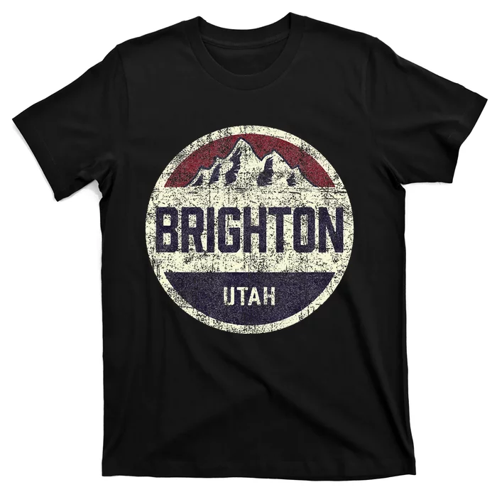 Vintage Retro Brighton Utah Mountain Circle Ski T-Shirt