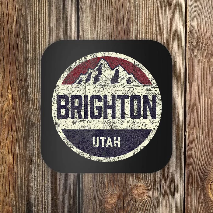 Vintage Retro Brighton Utah Mountain Circle Ski Coaster