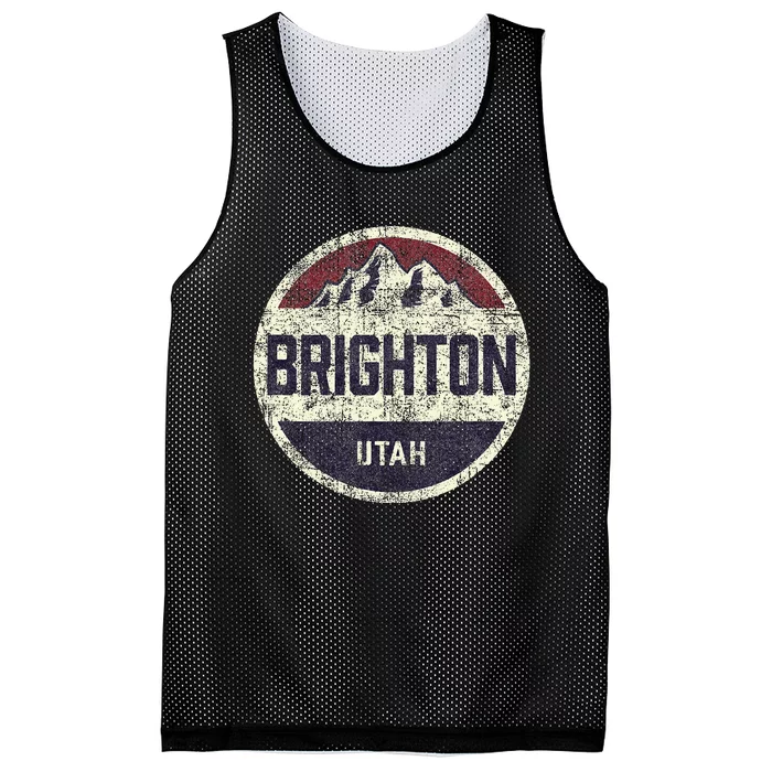 Vintage Retro Brighton Utah Mountain Circle Ski Mesh Reversible Basketball Jersey Tank