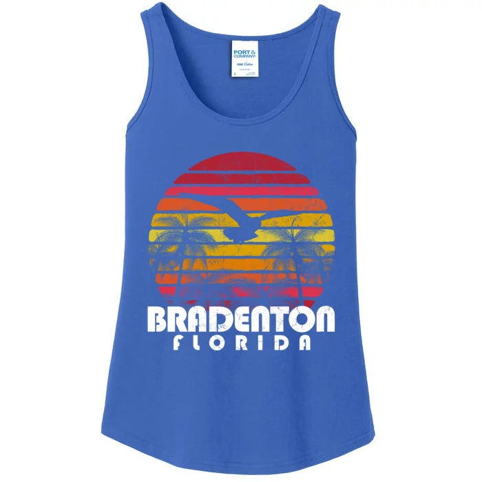 Vintage Retro Bradenton Fl Florida Beach Distressed Style Gift Ladies Essential Tank