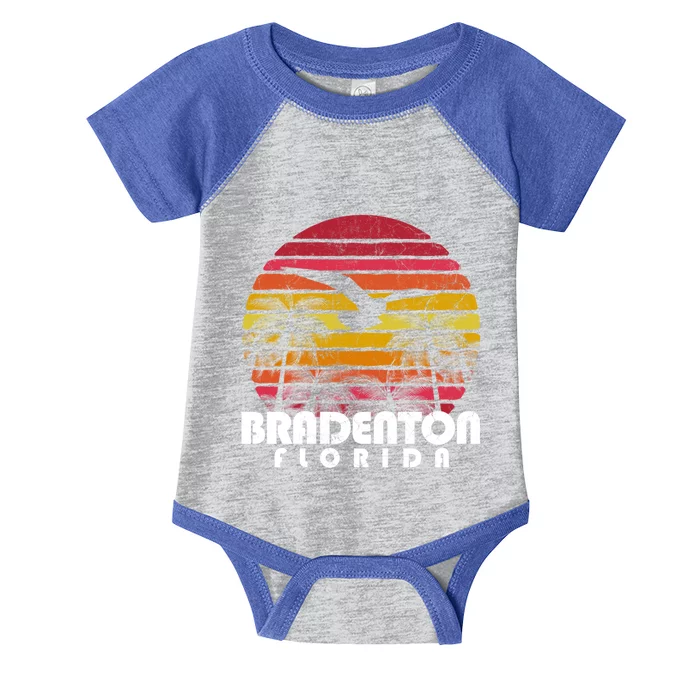 Vintage Retro Bradenton Fl Florida Beach Distressed Style Gift Infant Baby Jersey Bodysuit