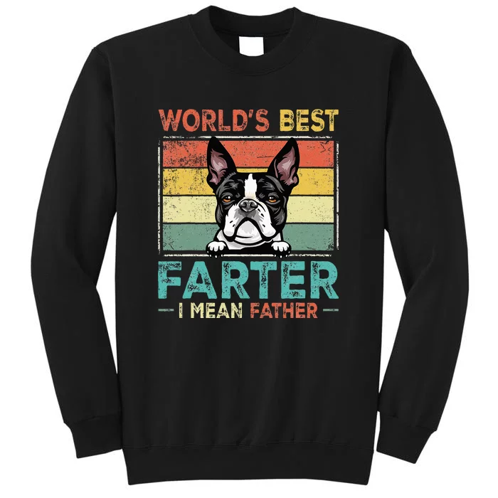 Vintage Retro Best Dad Ever Cool Boston Terrier Dog Pet Lover Gift For Dad Sweatshirt