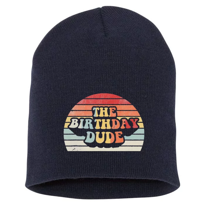 Vintage Retro Birthday Dude Funny Birthday Gift For Short Acrylic Beanie