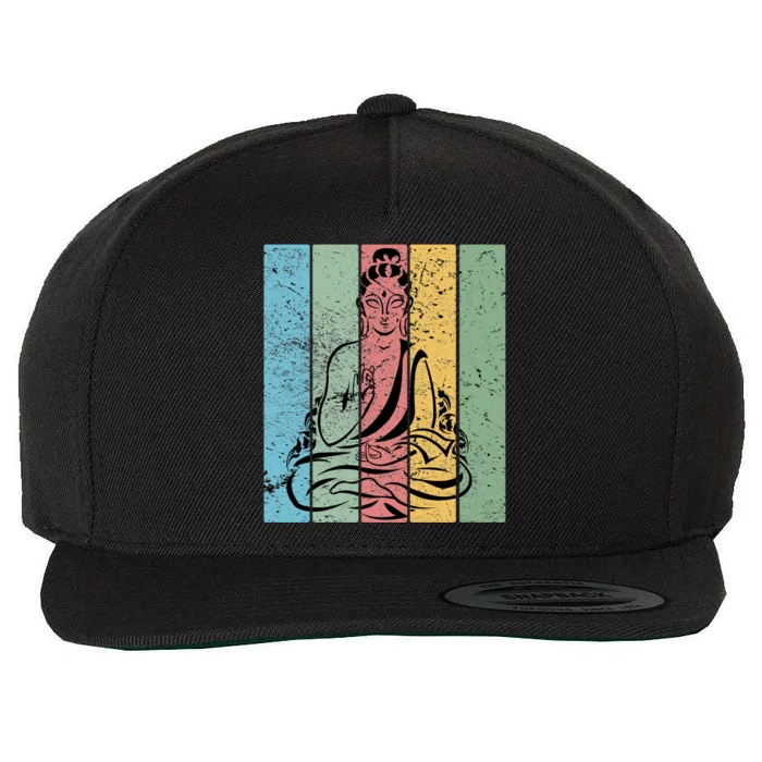 Vintage Retro Buddha Design Gift Wool Snapback Cap