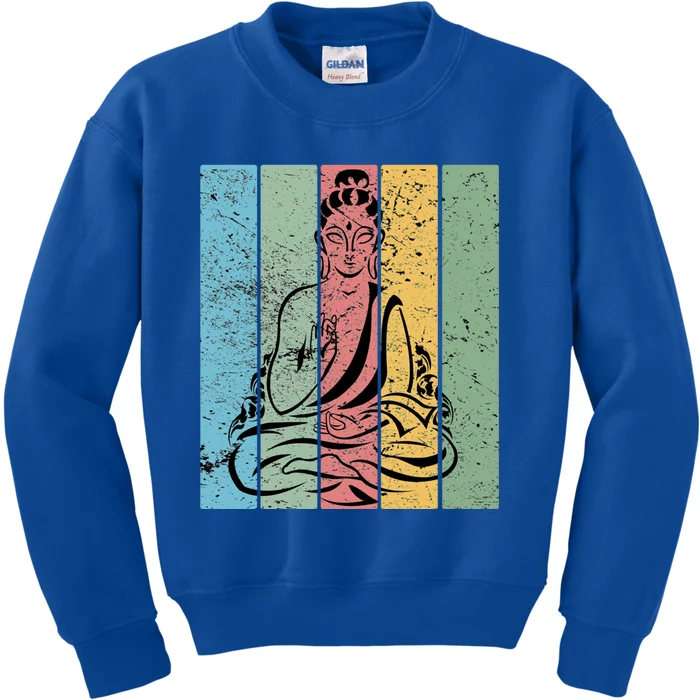 Vintage Retro Buddha Design Gift Kids Sweatshirt