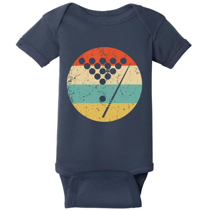 Vintage Retro Billiards Pool Gifts For Player Baby Bodysuit