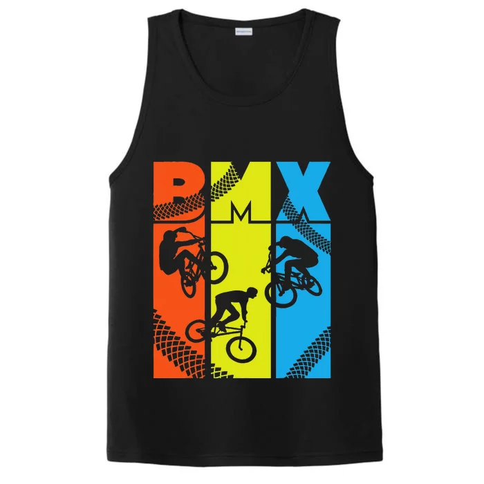 Vintage Retro Bmx Funny Bmx Rider Bicycle Motocross Performance Tank