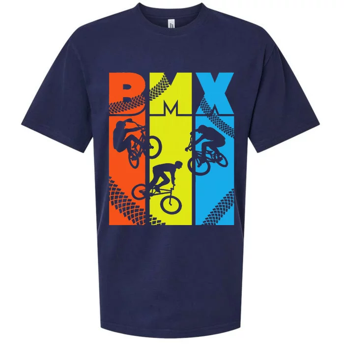 Vintage Retro Bmx Funny Bmx Rider Bicycle Motocross Sueded Cloud Jersey T-Shirt