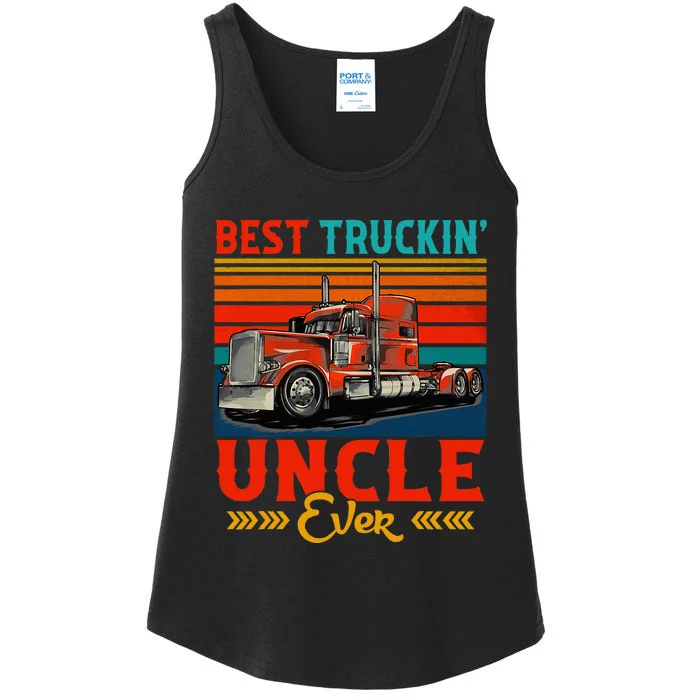 Vintage Retro Best Truckin' Uncle Ever Funny Truck Driver Ladies Essential Tank