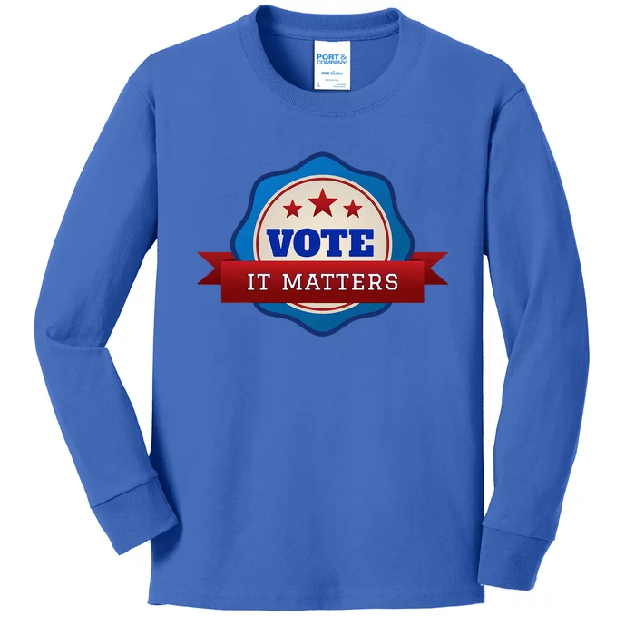 Voter Registration Badge Vote It Matters Election Midterm Kids Long Sleeve Shirt