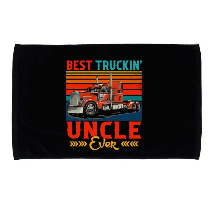 Vintage Retro Best Truckin Uncle Ever Funny Truck Driver Microfiber Hand Towel