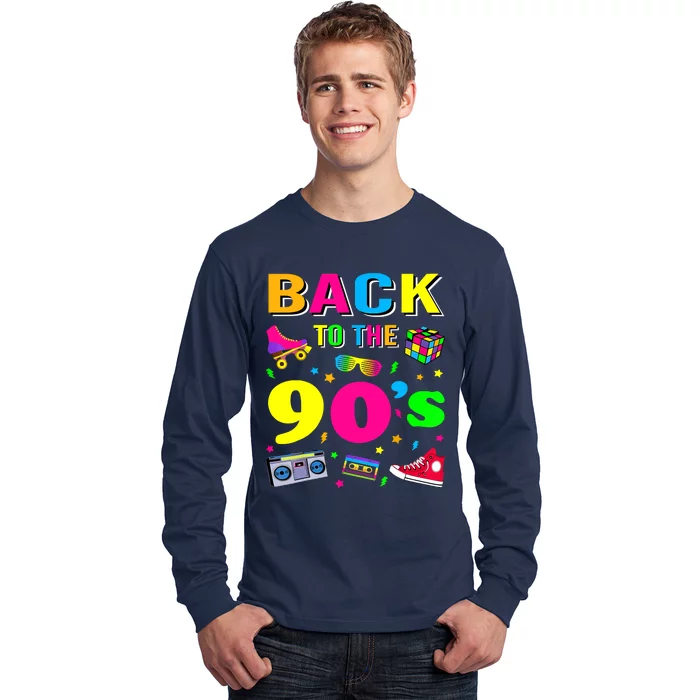 Vintage Retro Back To 90's Graphic Design Long Sleeve Shirt