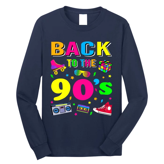 Vintage Retro Back To 90's Graphic Design Long Sleeve Shirt