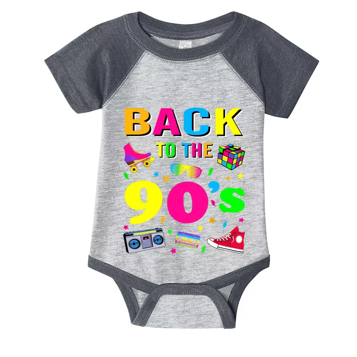 Vintage Retro Back To 90's Graphic Design Infant Baby Jersey Bodysuit