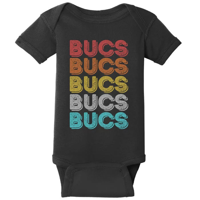 Vintage Retro Bucs Baby Bodysuit