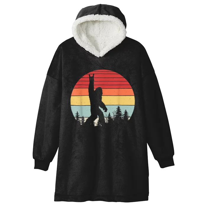 Vintage Retro Bigfoot Rock And Roll Hooded Wearable Blanket