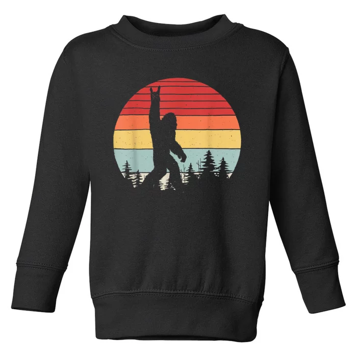 Vintage Retro Bigfoot Rock And Roll Toddler Sweatshirt