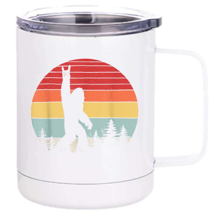 Vintage Retro Bigfoot Rock And Roll Front & Back 12oz Stainless Steel Tumbler Cup