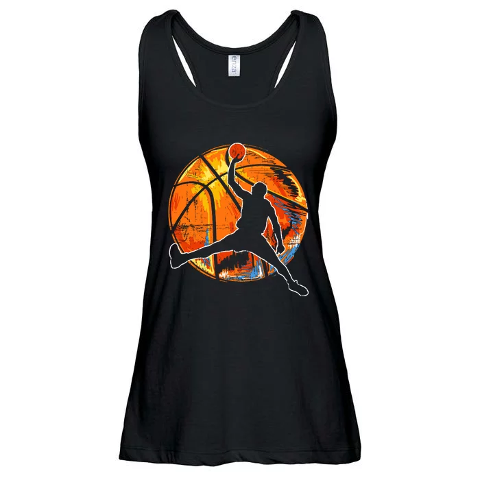 Vintage Retro Basketball 70s Ladies Essential Flowy Tank