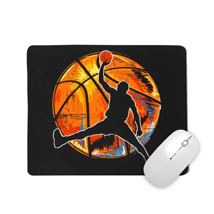 Vintage Retro Basketball 70s Mousepad